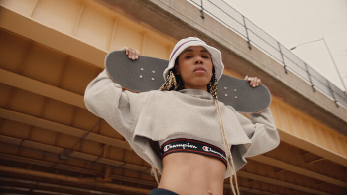 Dare To Be A Champion Campaign starring skateboarder and actor, Brianna King.