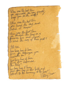Whitney Hanson - When Was the Last Time Poem